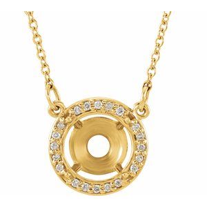 Collier semi-serti de 40 cm (16 pouces) en or jaune 14 carats, serti de diamants naturels ronds de 10 mm (0,07 carat au total)