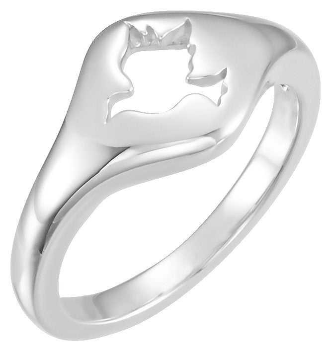 R43004 / Ring / 14K White / Polished / Dove Ring