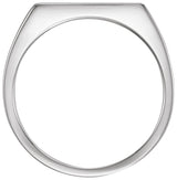 14K White Gold 15x7 mm Rectangle Signet Ring