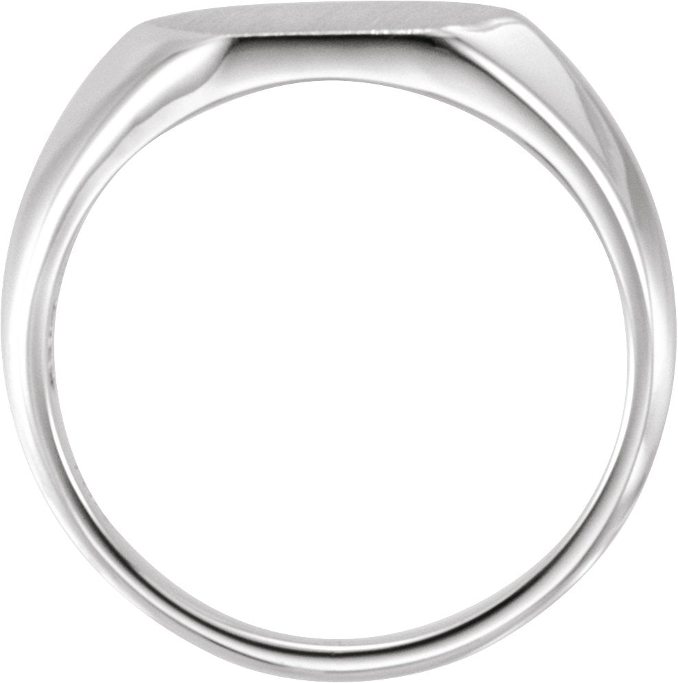 Sterling Silver 12x10 mm Geometric Signet Ring