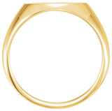 14K Yellow Gold 14x12 mm Oval Signet Ring