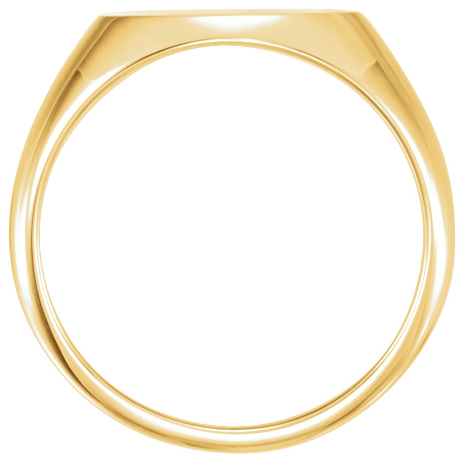 14K Yellow Gold 14x12 mm Oval Signet Ring