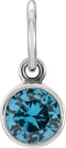 Sterling Silver Posh Mommy® Imitation Blue Zircon Charm/Pendant