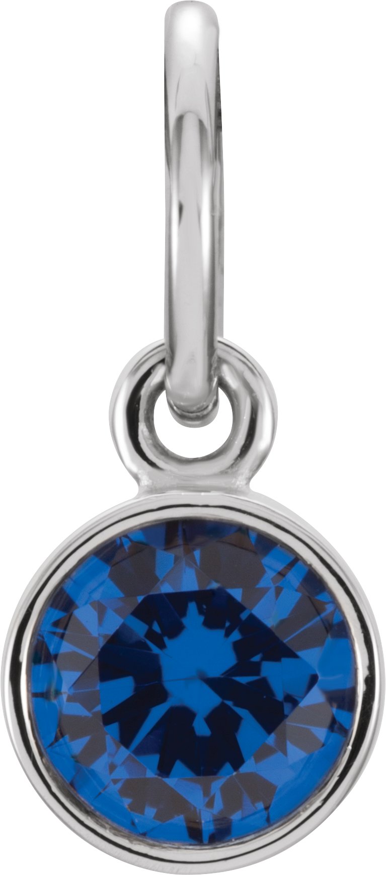 Sterling Silver Posh Mommy® Imitation Blue Sapphire Charm/Pendant