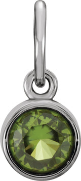14K White Gold Posh Mommy® Imitation Peridot Charm/Pendant