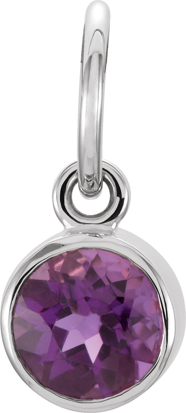 14K White Gold Posh Mommy® Imitation Amethyst Charm/Pendant