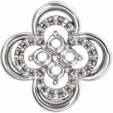 Pendentif coulissant Clover en or blanc 14 carats, 12,52 x 12,52 mm