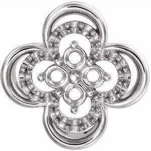 Pendentif coulissant Clover en or blanc 14 carats, 12,52 x 12,52 mm