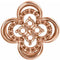 Pendentif coulissant en or rose 14 carats, 12,52 x 12,52 mm, motif trèfle