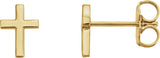 14K Yellow Gold 7.5 mm Cross Earrings