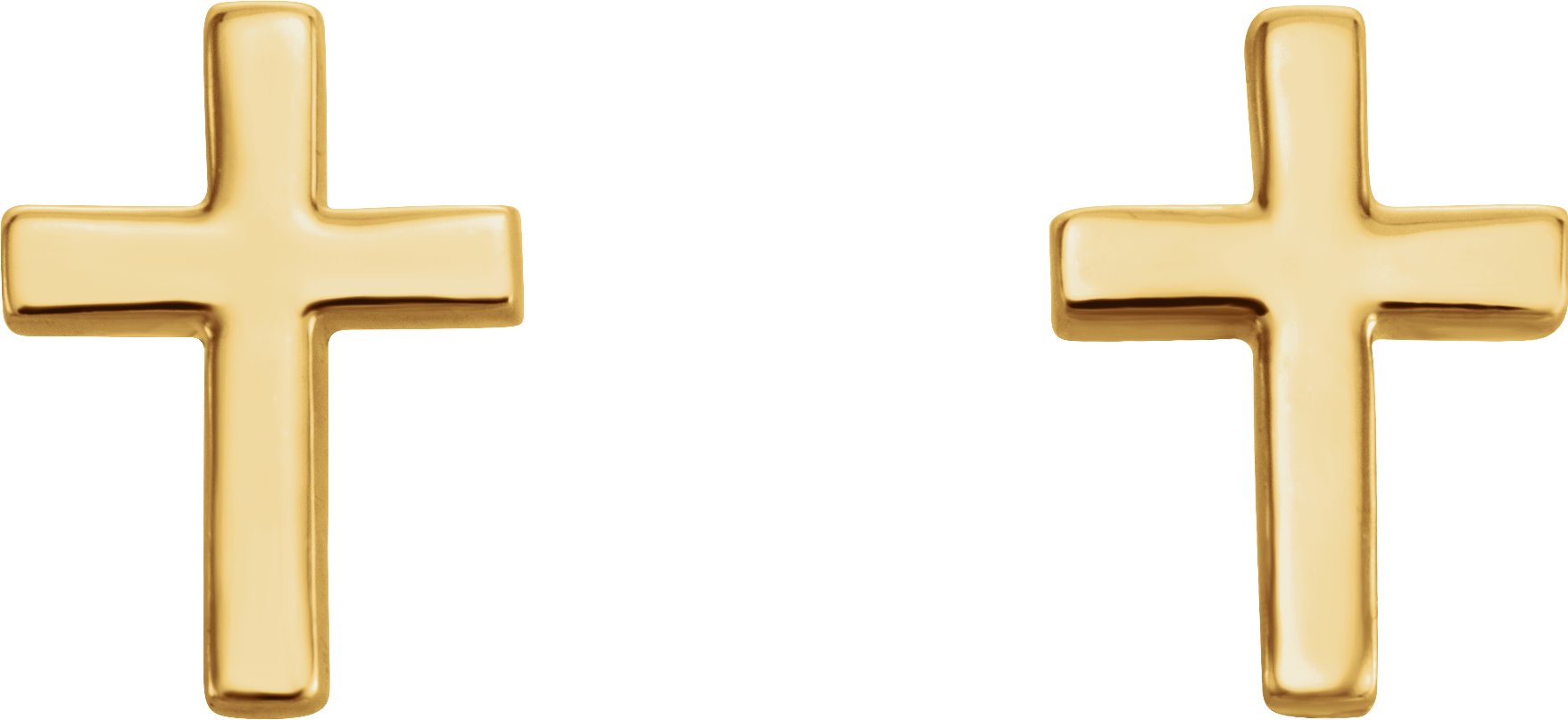 14K Yellow Gold 7.5 mm Cross Earrings