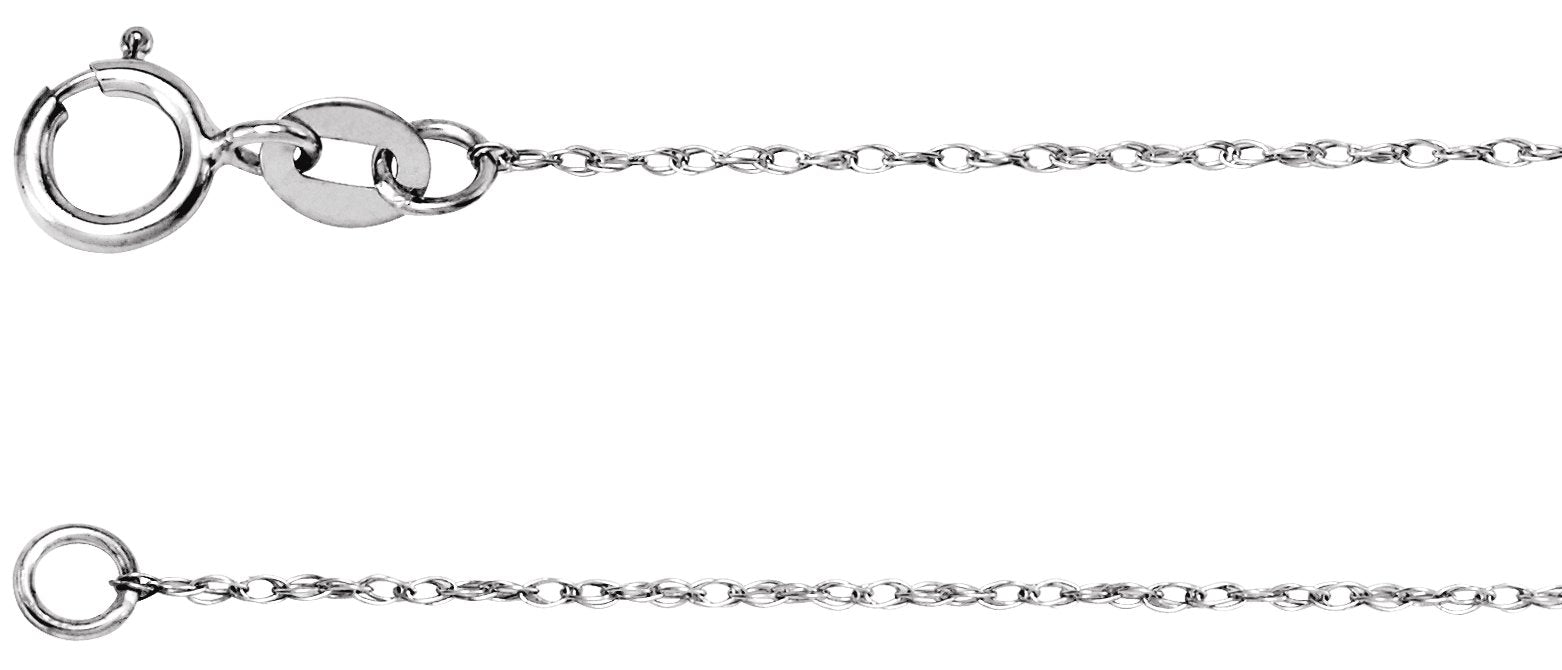 14K White Gold .75 mm Rope 24" Chain