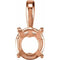 Pendentif solitaire rond pour jeune en or rose 14 carats, 8 mm, monture