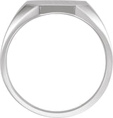 Sterling Silver 14x12 mm Octagon Signet Ring