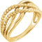 14K Yellow Gold Rope Criss-Cross Ring