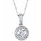 Collier de 45,7 cm (18 pouces) en or blanc 14 carats, serti d'une moissanite Forever Brilliant® ronde de 4,5 mm et de diamants (0,25 carat au total).