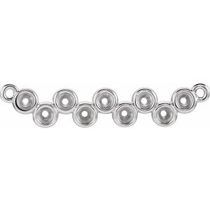 Collier central en or blanc 18 carats serti clos, avec barrette centrale