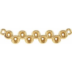 Centre de collier en or jaune 18 carats serti clos, barrette