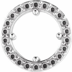 Pendentif rond style halo de 5,5 mm en or blanc 14 carats