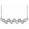 Collier avec barrette sertie de diamants naturels blancs 14 carats (0,5 carat au total), 40-45 cm (16-18 pouces).
