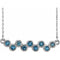 Collier en argent sterling serti clos d'aigue-marine naturelle, 40-45 cm