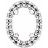 Pendentif coulissant ovale style halo 6x4 mm en or blanc 14 carats