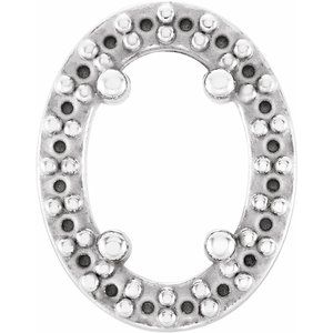 Pendentif coulissant ovale style halo 6x4 mm en or blanc 14 carats