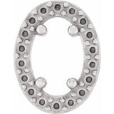 Pendentif coulissant ovale style halo 5x3 mm en or blanc 14 carats