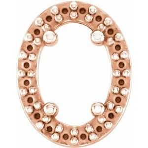 Pendentif coulissant ovale style halo 6x4 mm en or rose 14 carats