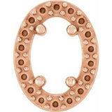 Pendentif coulissant ovale style halo 5x3 mm en or rose 14 carats