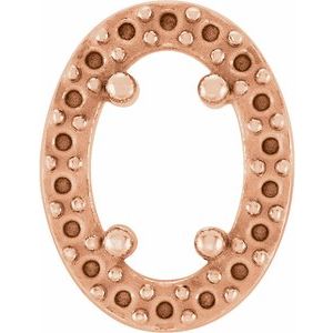 Pendentif coulissant ovale style halo 5x3 mm en or rose 14 carats