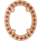 Pendentif coulissant ovale style halo 7x5 mm en or rose 14 carats