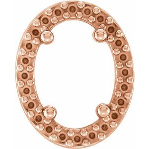 Pendentif coulissant ovale style halo 7x5 mm en or rose 14 carats