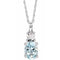 Collier de 45,7 cm (18 pouces) en or 14 carats, aigue-marine blanche naturelle et diamant naturel de 0,02 carat