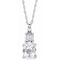 Collier de 45,7 cm (18 pouces) en or blanc 14 carats, saphir blanc de synthèse et diamants (0,02 carat au total).