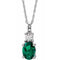 Collier de 45,7 cm (18 pouces) en or 14 carats avec émeraude blanche de laboratoire et diamant naturel de 0,02 carat.