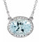 Collier de 42 cm (16 1/2 po) en or blanc 14 carats, zircon bleu naturel et diamants naturels (0,04 carat au total).