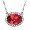 Collier de 42 cm (16 1/2 po) en or 14 carats, orné d'un rubis blanc de laboratoire et de diamants naturels (0,04 carat au total).