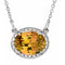 Collier de 42 cm (16 1/2 po) en or 14 carats avec citrine blanche naturelle et diamants naturels (0,05 carat au total).