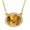 Collier de 42 cm (16 1/2 po) en or 14 carats avec citrine naturelle jaune et diamants naturels (0,04 carat au total).