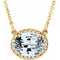 Collier de 42 cm (16,5 pouces) en or jaune 14 carats, topaze blanche naturelle et diamants naturels (0,05 carat au total).