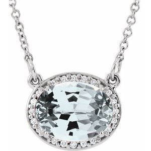 Collier de 42 cm (16,5 pouces) en or blanc 14 carats, topaze blanche naturelle et diamants naturels (0,05 carat au total).