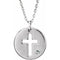 Collier pendentif croix ajourée en or blanc 14 carats avec diamant naturel de 0,03 carat (40-45 cm)