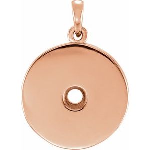 Disque rond en or rose 14 carats de 3 mm, monture de collier 16-18 pouces