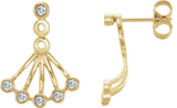Boucles d'oreilles éventail serties clos