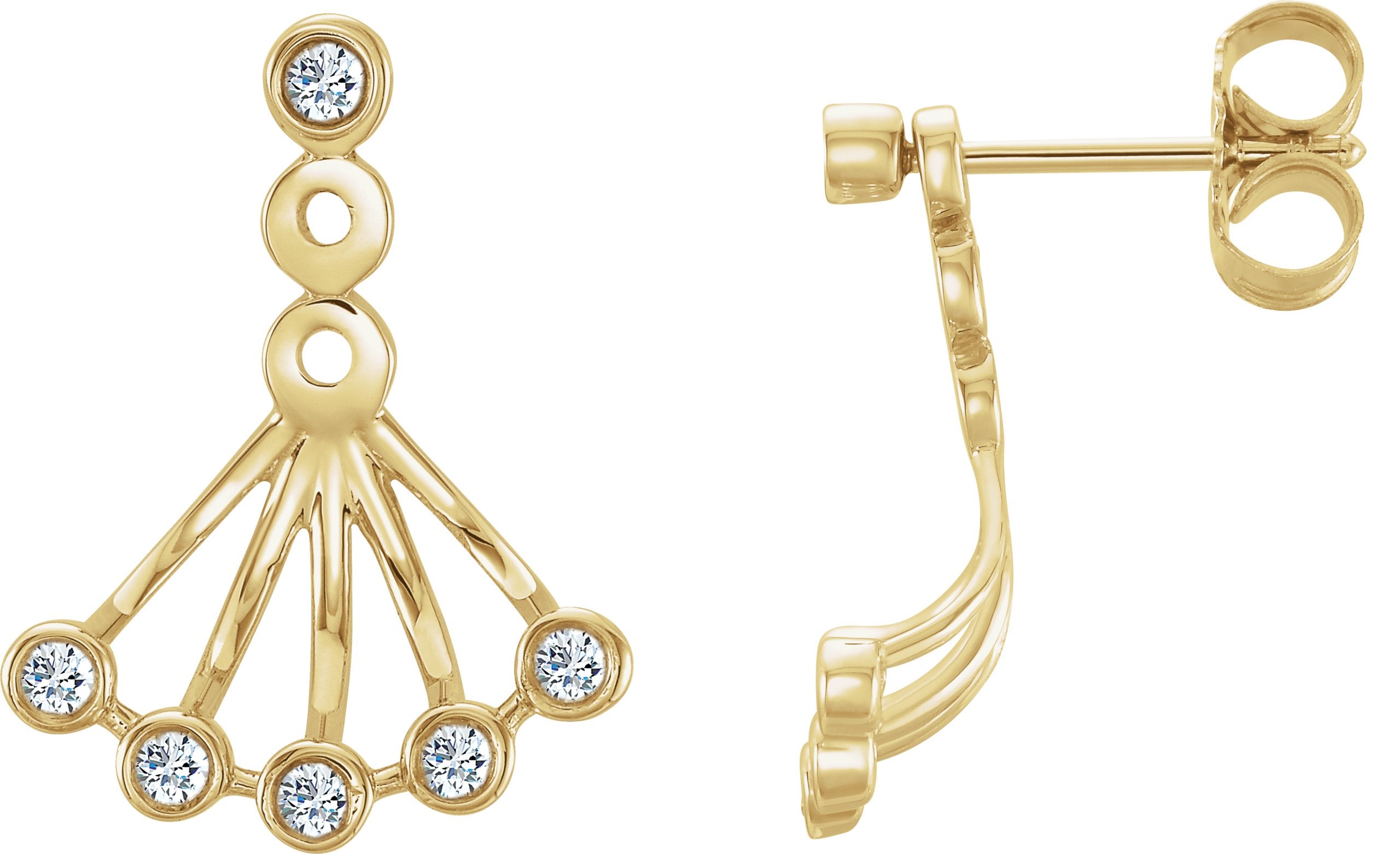 Boucles d'oreilles éventail serties clos
