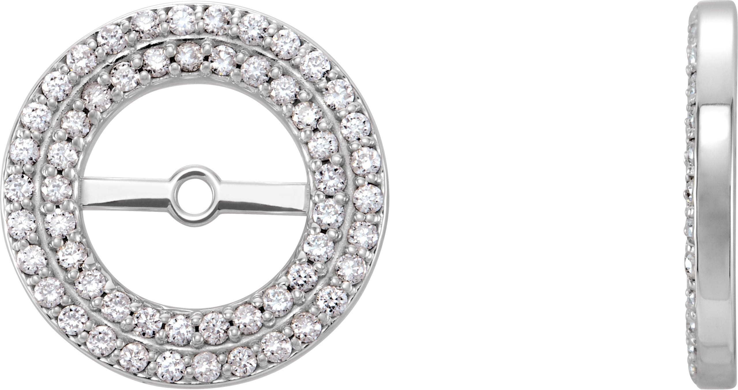 14K White Gold 1/3 CTW Natural Diamond Earring Jackets