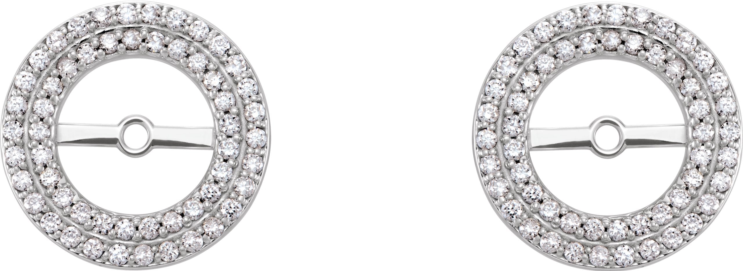 14K White Gold 1/3 CTW Natural Diamond Earring Jackets