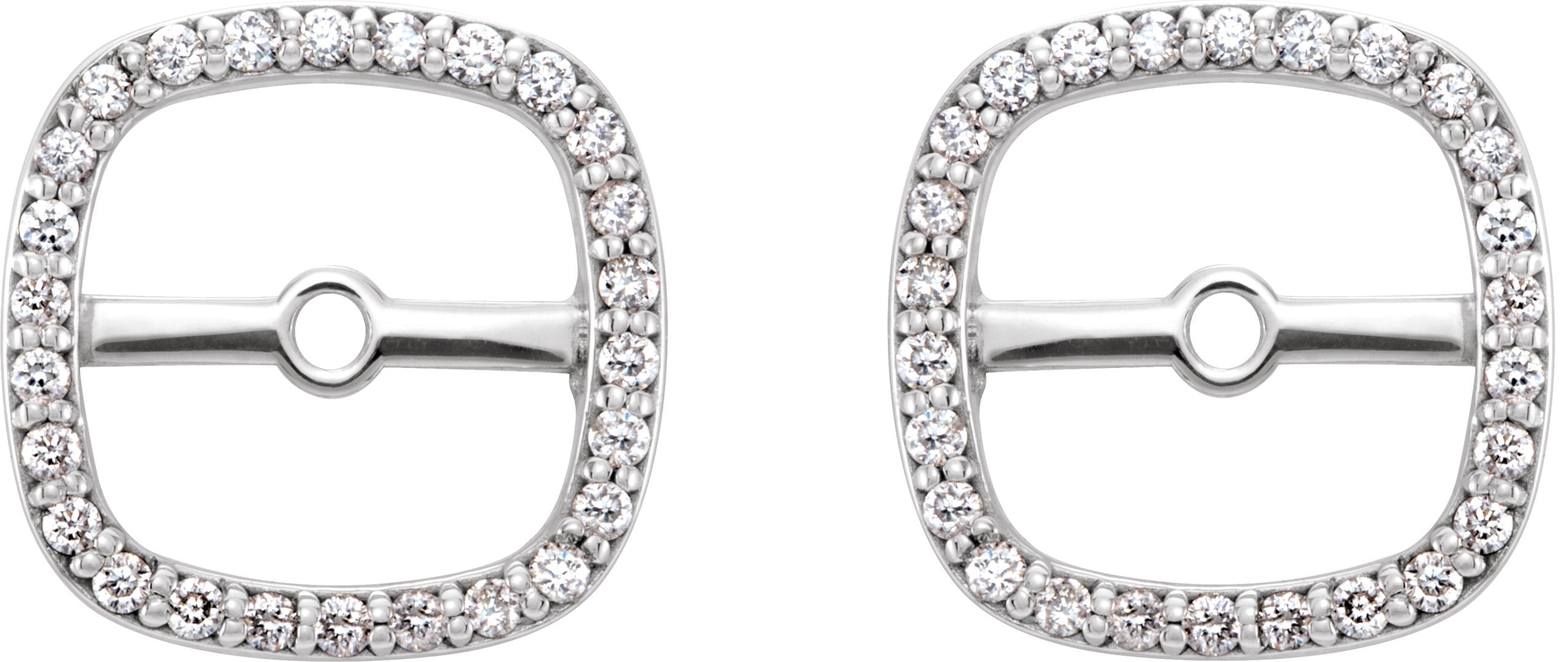 14K White Gold .08 CTW Natural Diamond Halo-Style Earring Jackets