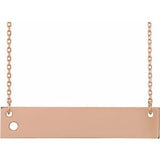 Bague familiale ronde en or rose 14 carats, 2 mm, gravable, 40 à 45 cm (16 à 18 pouces), monture pour collier